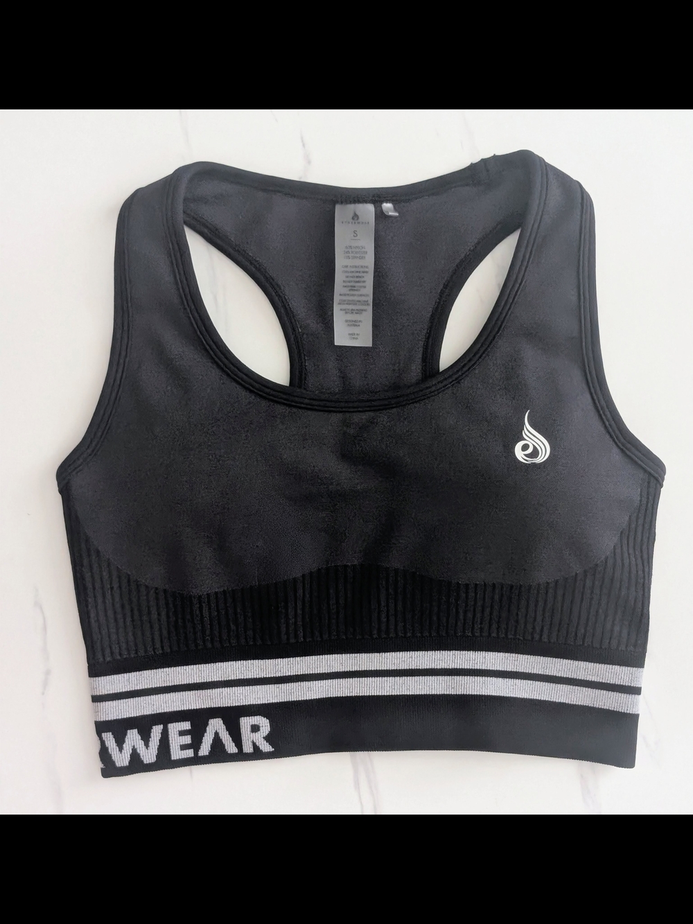Ryderwear Black Seamless Sports Bra Crop Top Size Small NWOT